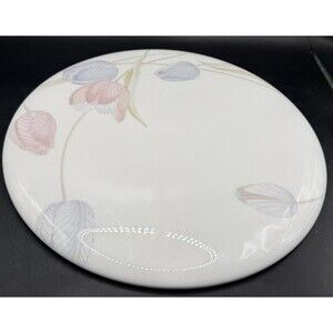 Mikasa Japan SWISS GARDEN 10.5" Ceramic Cheese & Cracker Board Plate Tulips MINT